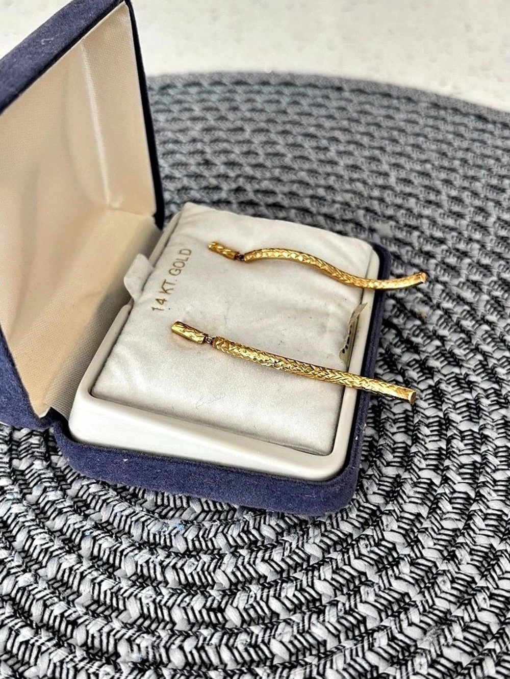 14K Gold Drop Earrings - Picture 2 of 3